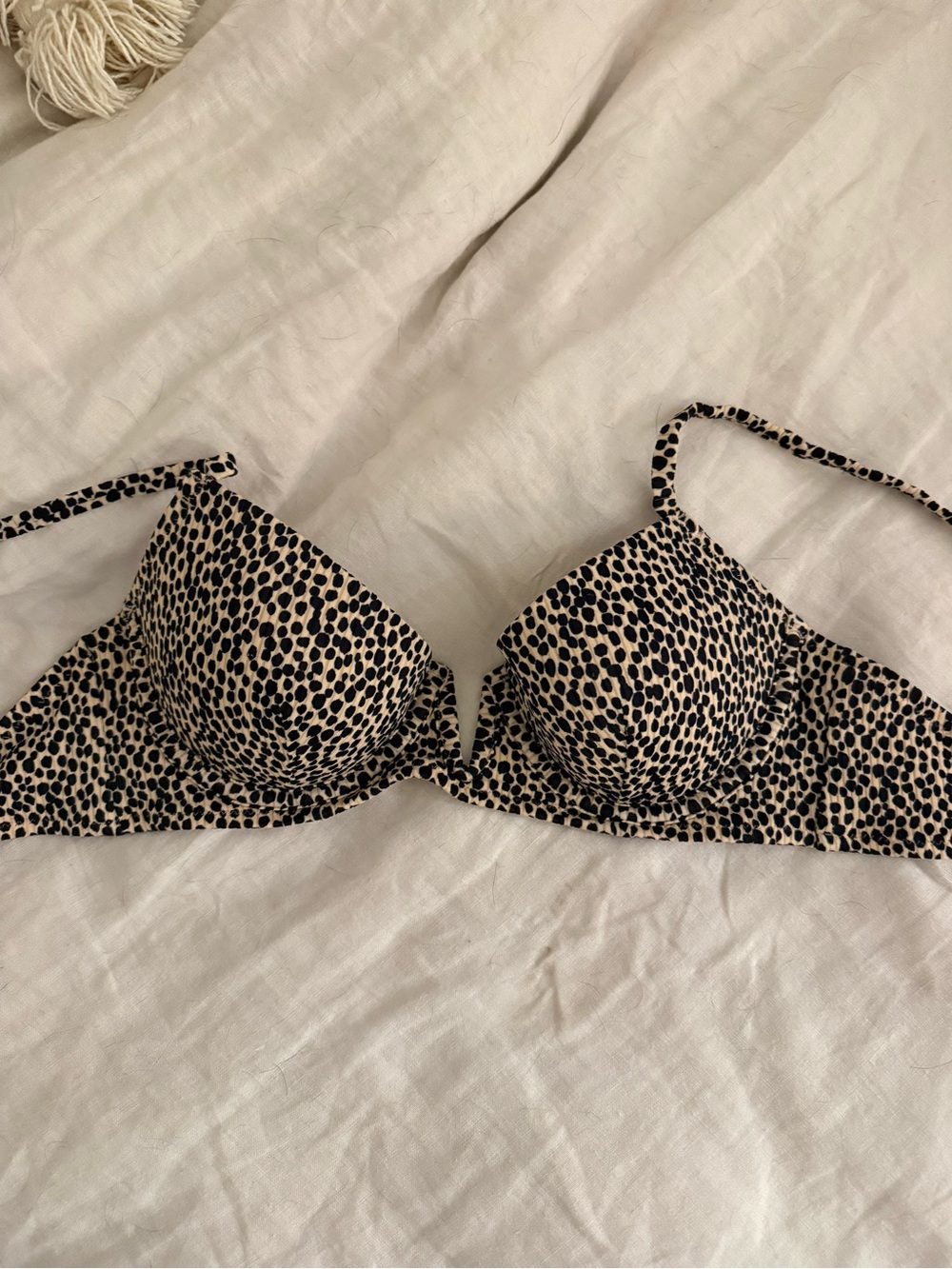 Shade & Shore Cheetah Print Bikini Top with Padded Push Up